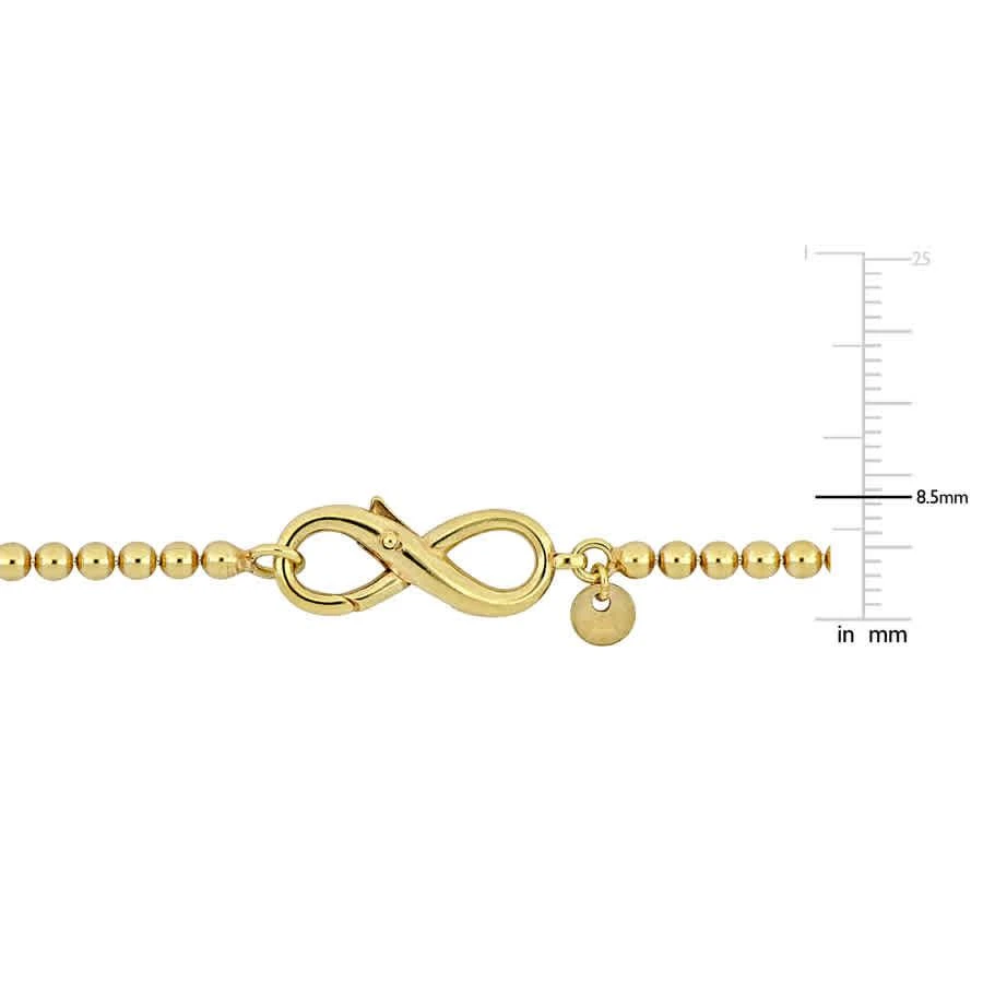 Amour Bead Link Bracelet in Yellow Plated Sterling Silver with Infinity Clasp 3