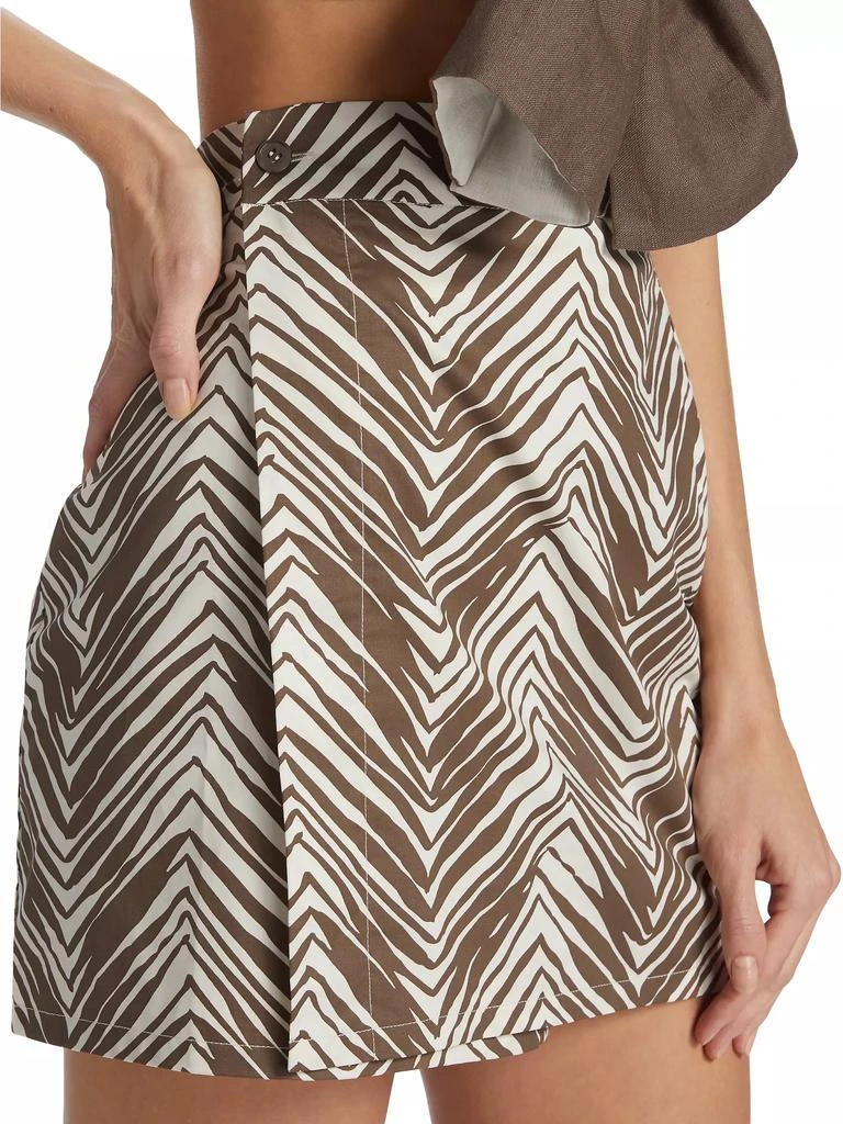 Hevron Maeve Printed Wrap Miniskirt 6