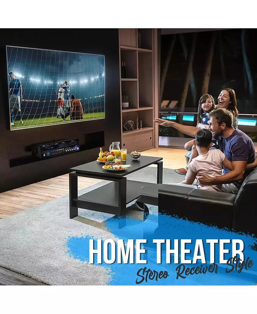 Pyle 6-Channel Bluetooth Home Theater Amplifier - Built-in Cooling Fan, Radio Antenna, BT/FM/Optical/Coaxial/HDMI 
Dual 10 Band EQ, 2000W Peak Power 3