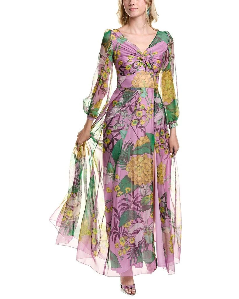 knee length dresses for ladies Carla Ruiz Dress 52704 In Turquoise Print – Nicola Ross main image 1