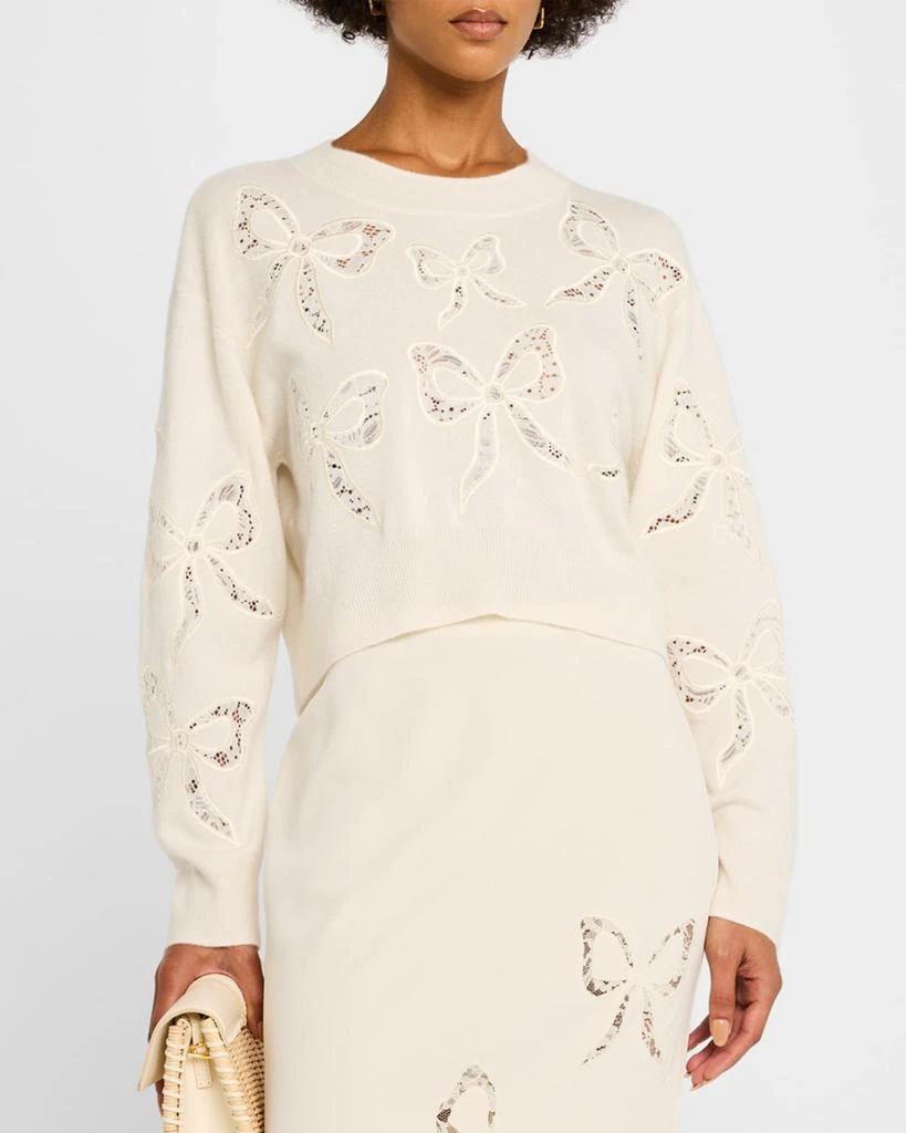 LOVESHACKFANCY Parson Lace Bow Pullover 4