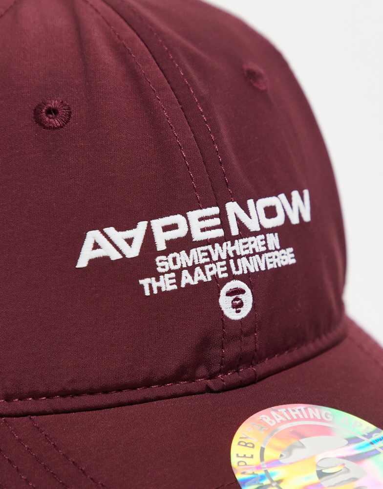 AAPE Aape by A Bathing Ape logo cap in burgundy