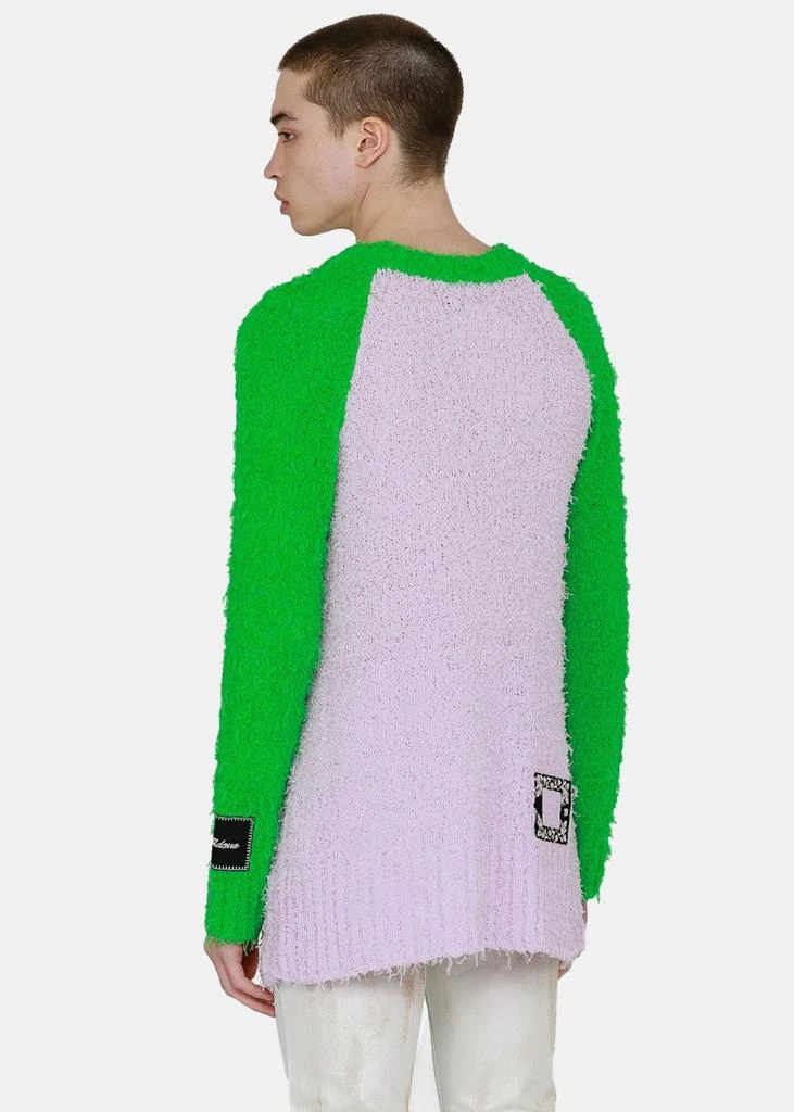 WE11DONE We11done Green & Pink Fluffy Knit Top 2