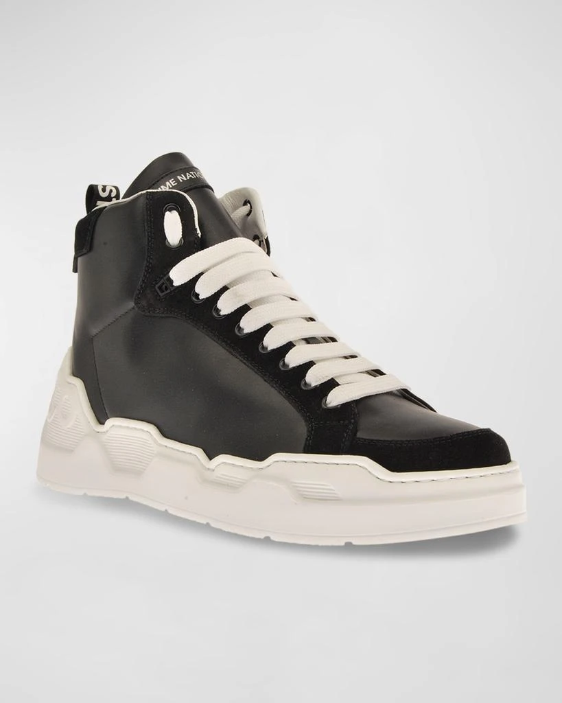 Costume National Men's Leather High-Top Sneakers 2