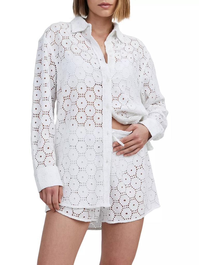 Solid & Striped The Charlie Cotton Eyelet Cover-Up Shorts