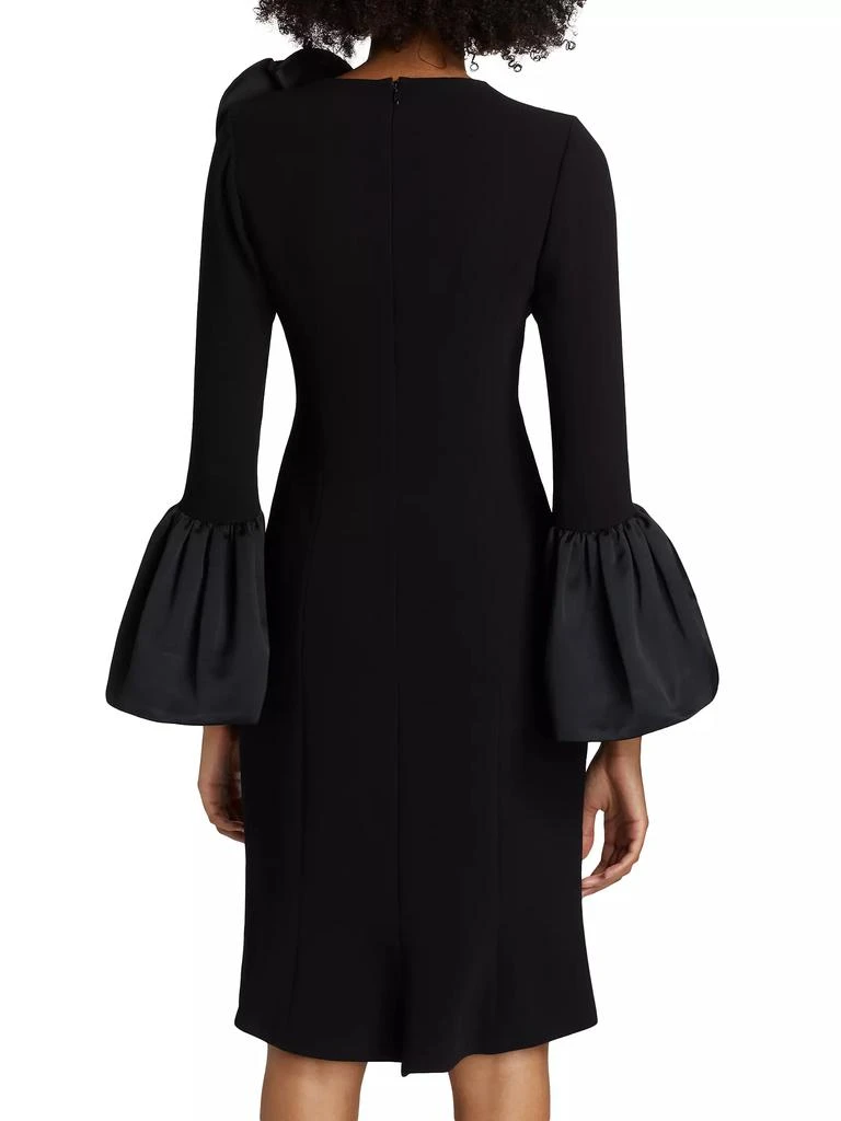 Teri Jon Satin Rosette Crepe Cocktail Dress 5