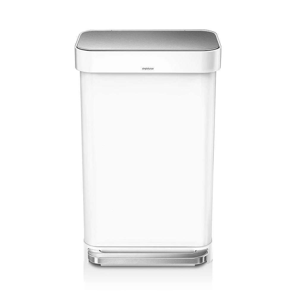 simplehuman 45 Liter Rectangular Liner Rim Kitchen Trash Can with Liner Pocket 1