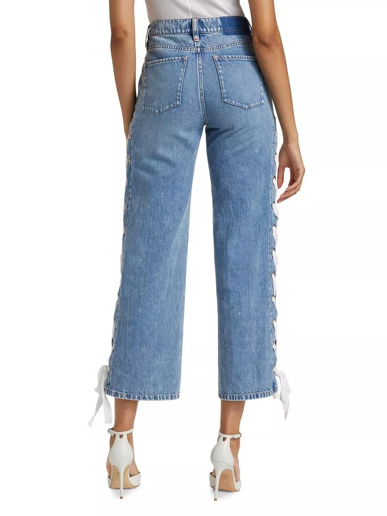 Alice + Olivia Reita Lace-Up Straight-Leg Jeans 5