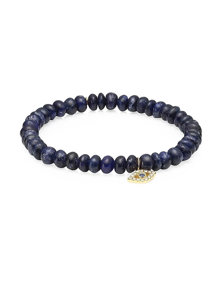 Sydney Evan Sapphire, Diamond 
14K Gold Rondelle Bezel Eye Bracelet