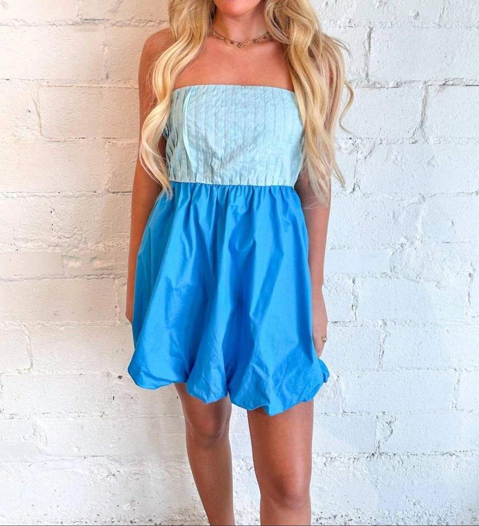 day + moon Day + Moon - Color Block Strapless Dress 1