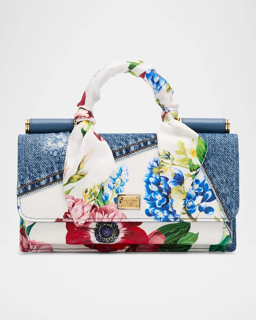 Dolce & Gabbana Sicily Floral Denim Wallet on Chain 1