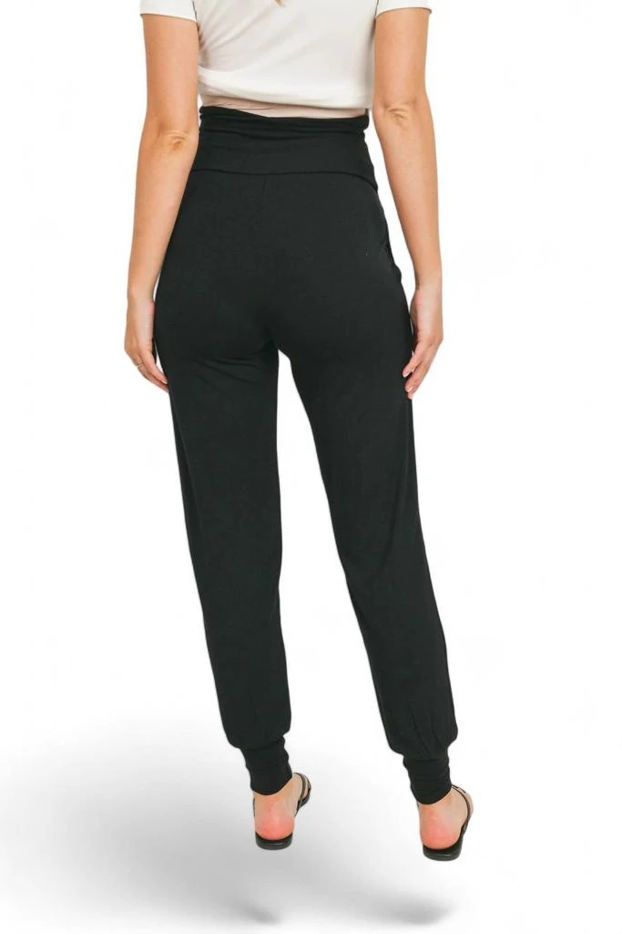 Hello Miz Rayon Modal Maternity Jogger Pants In Black 3