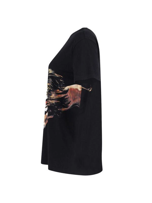 Givenchy Givenchy Lion Print Oversized T-Shirt In Black Cotton 3