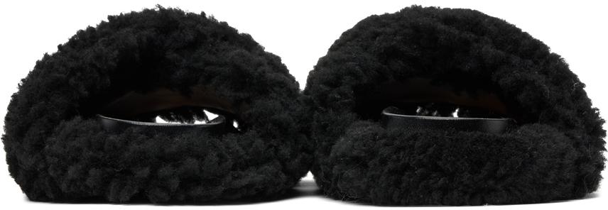 Marni Black Shearling Fussbett Slides