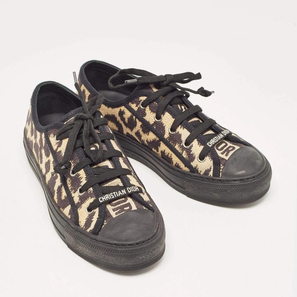 Dior Dior Beige/Black Leopard Print Canvas Walk'n'Dior Sneakers Size 37 4