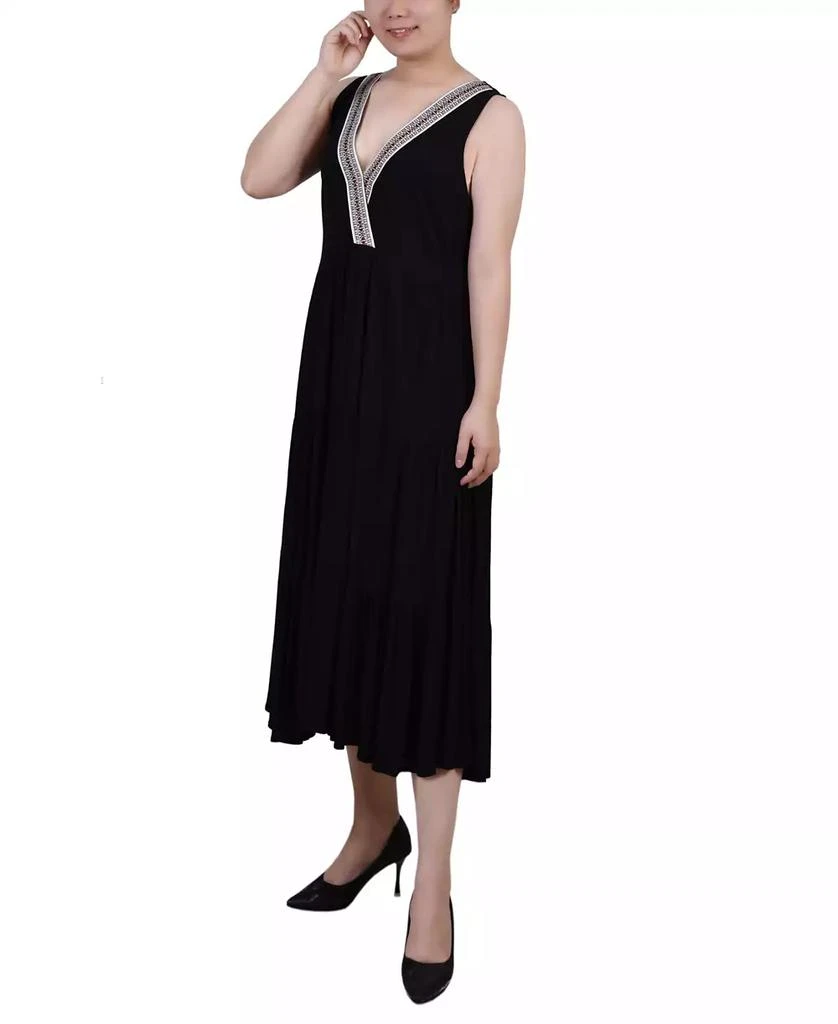NY Collection Petite Sleeveless Surplice Tiered Dress 3