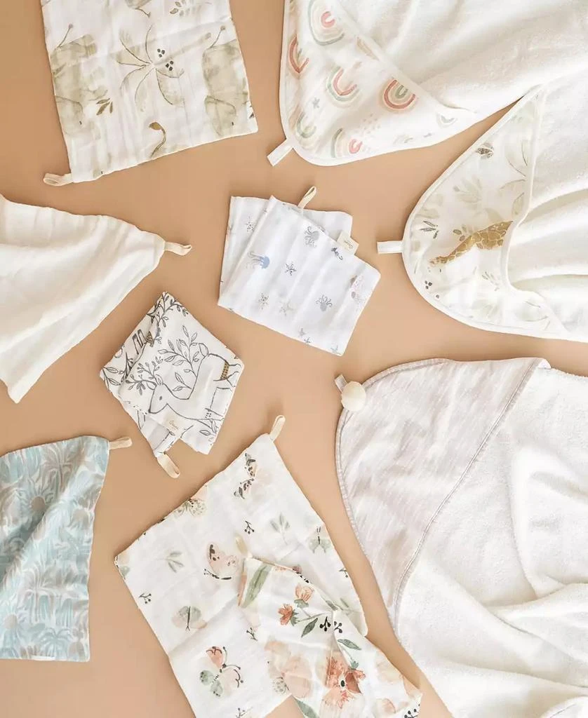 Crane Baby Infants Ezra Woodland Animal Wash Cloth, 5-Pc. Set 6