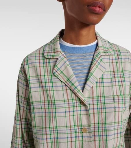 The Row Morpheus plaid cotton voile shirt 4