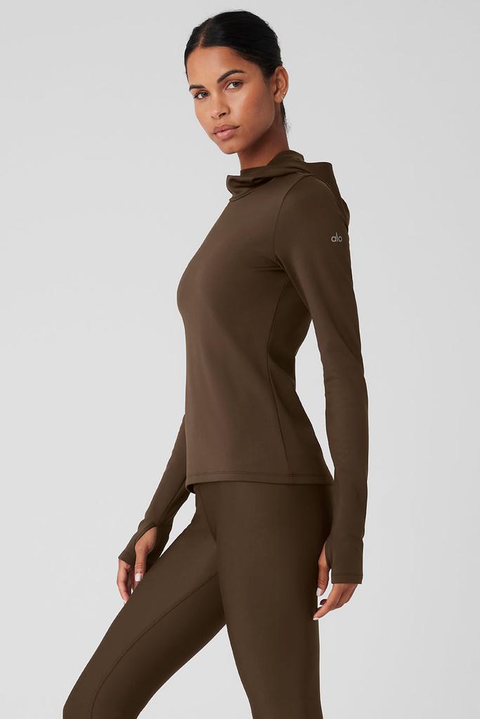 Alo Airlift Winter Warm Hooded Runner - Espresso - Jackets - Free