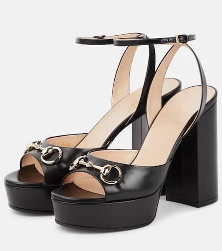 Gucci Lady Horsebit leather platform sandals 5