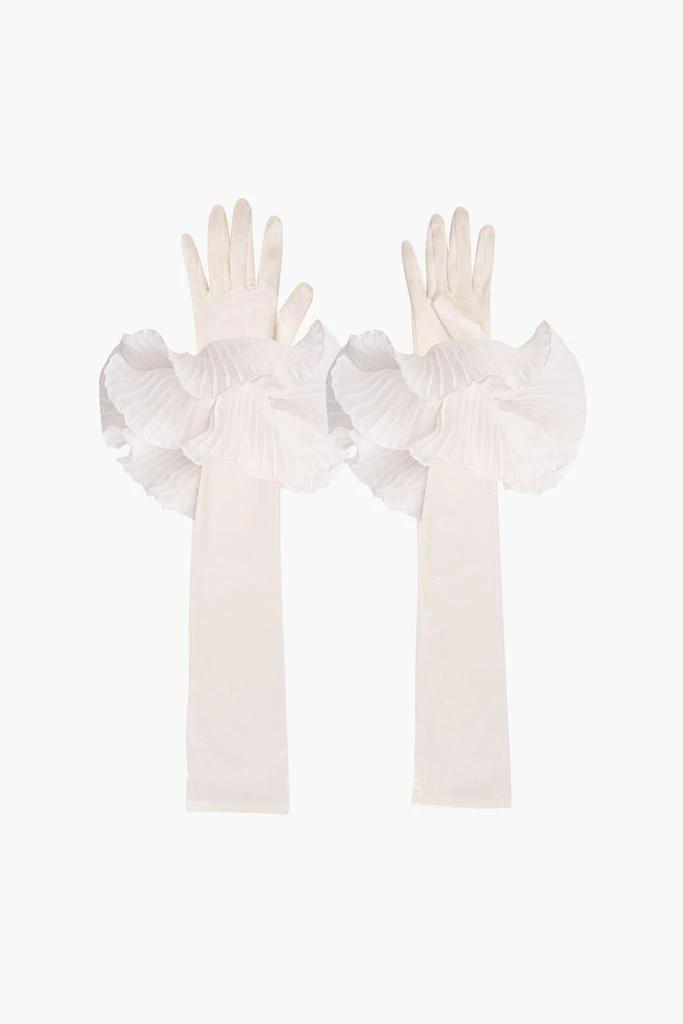 Sleeper Zephyr Ruffle Gloves in White 2