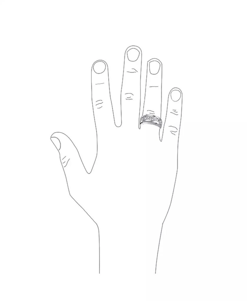 Bling Jewelry Channel Set Cubic Zirconia CZ Invisible Cut Half Eternity Band Sterling Silver 9MM 4