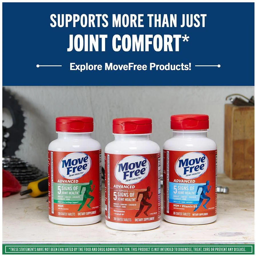 Move Free Advanced + MSM with Glucosamine, Joint Support Coated Tablets 8