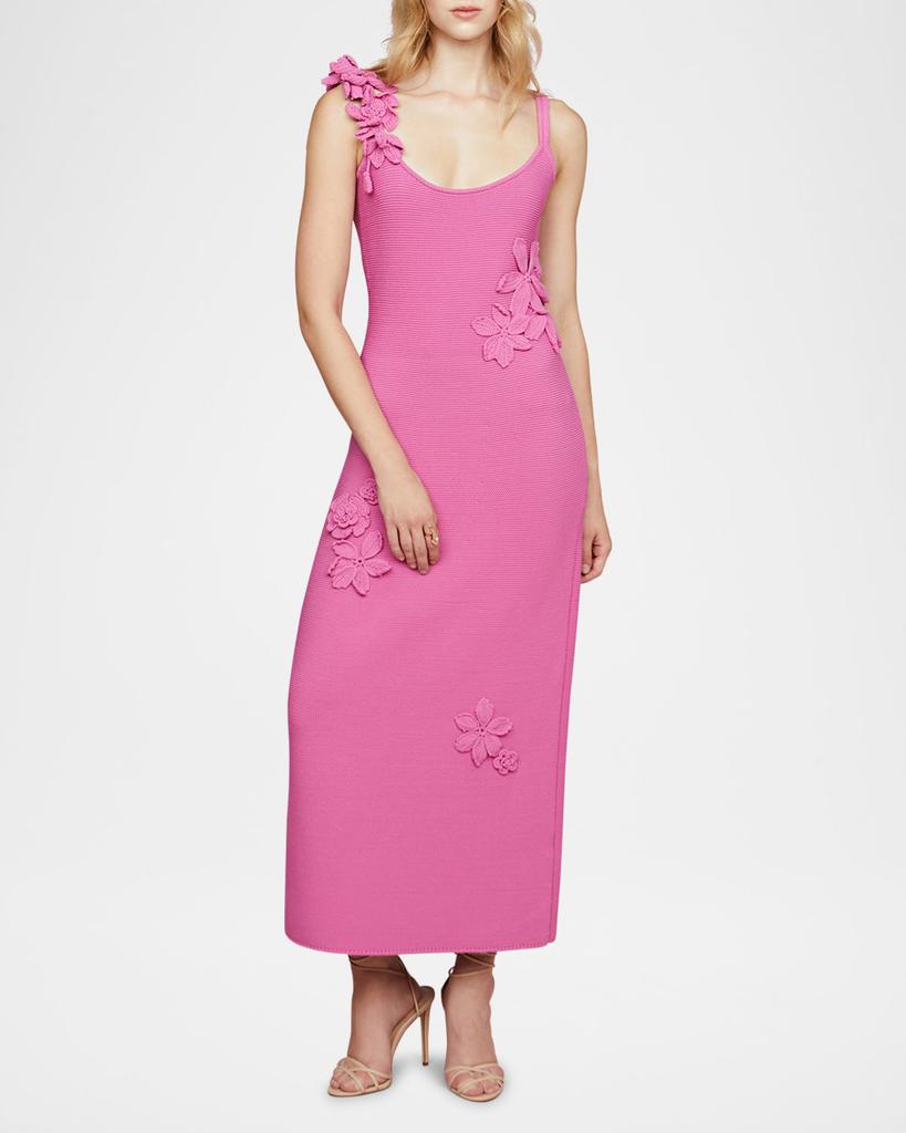 AMUR Allegra Floral Knit Midi Dress