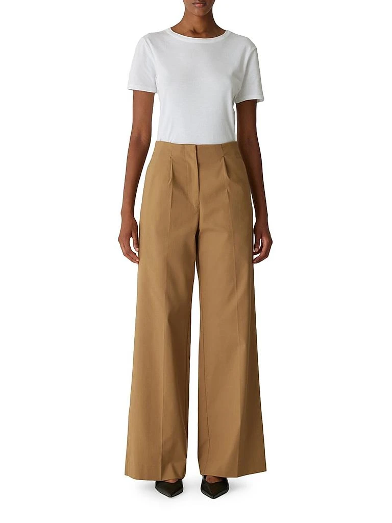 Rebecca Taylor Cotton Sateen Wide-Leg Trousers 2