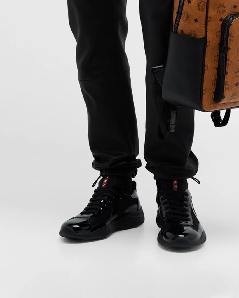 Prada Men's America's Cup Patent Leather Patchwork Sneakers 3