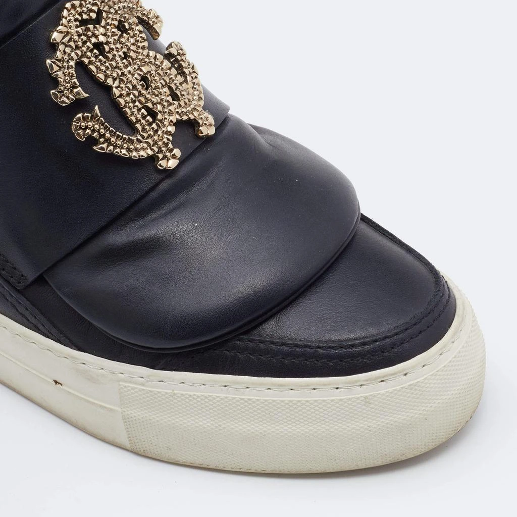 Roberto Cavalli Roberto Cavalli Black Leather High Top Sneakers Size 36 7