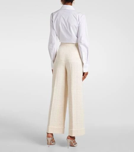 Valentino Sequined tweed wide-leg pants 3