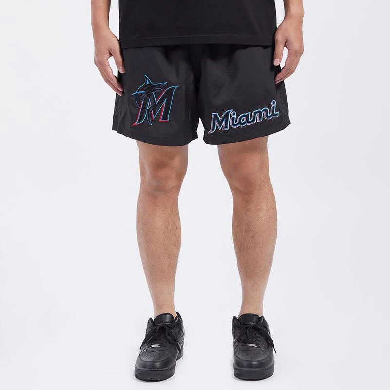 Pro Standard Pro Standard Miami Marlins Dbl Logo Woven Short - Men's 1