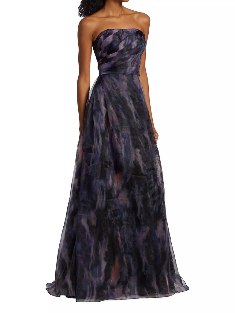 Rene Ruiz Collection Printed Organza Strapless Gown 4
