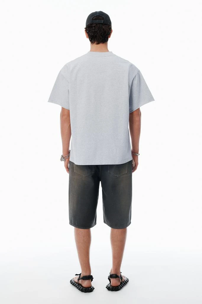 Alexander Wang Light Grey Cotton Boxy Logo T-Shirt 4