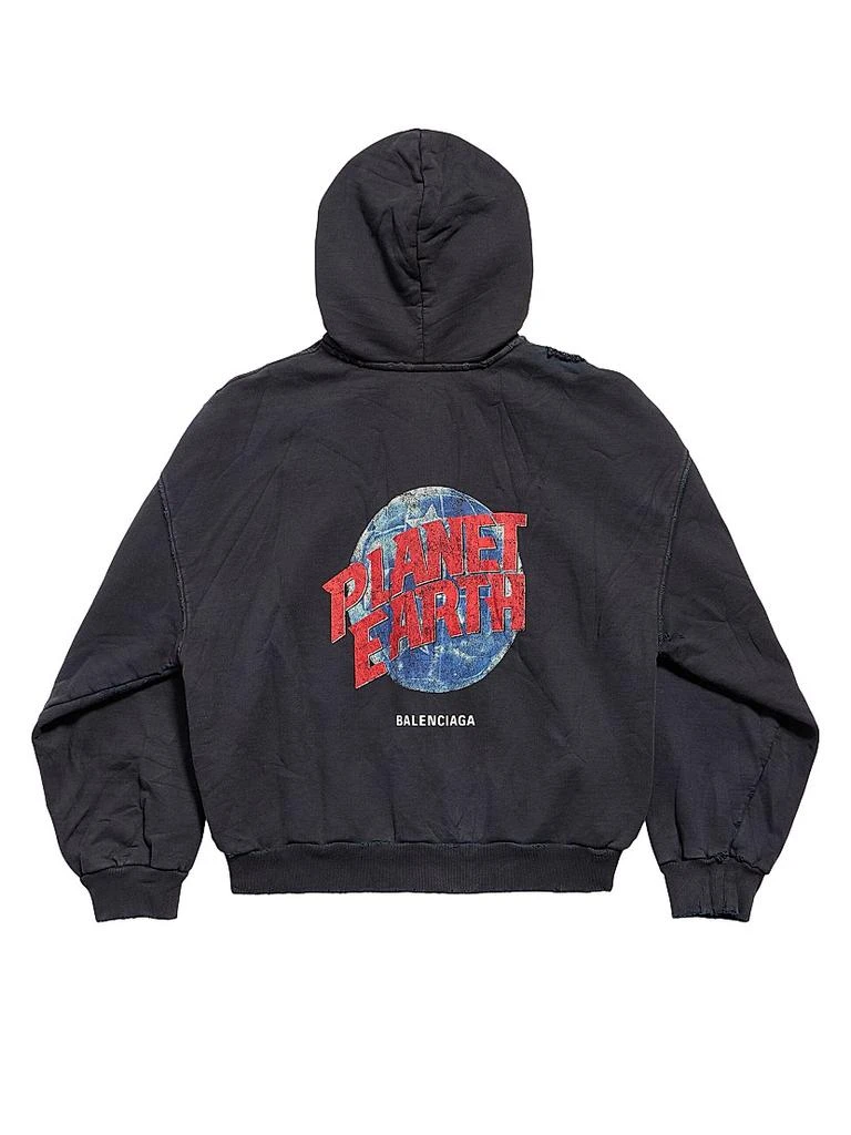 Balenciaga Planet Earth Zip-Up Hoodie Regular Fit 2