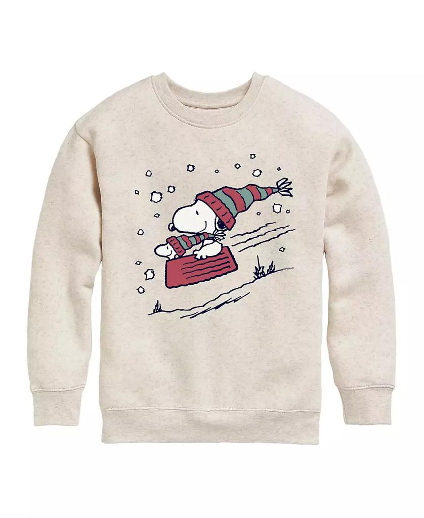 Peanuts Big Girls Snoopy Sled Graphic Fleece Top