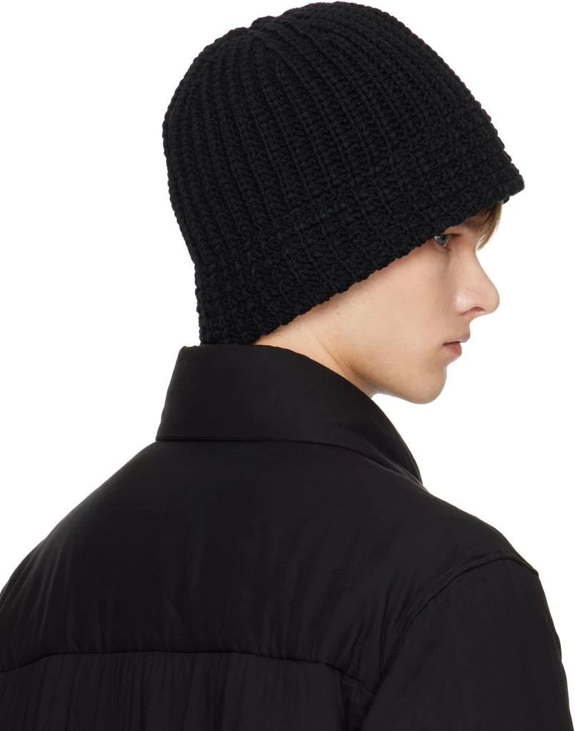 YOHJI YAMAMOTO Black Cardigan Stitch Knit Beanie 3