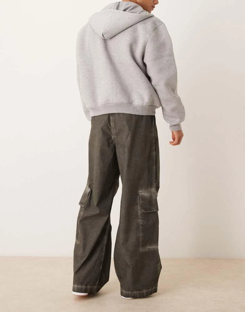 ASOS ASOS DESIGN super baggy cargo trousers in heavy black wash 3