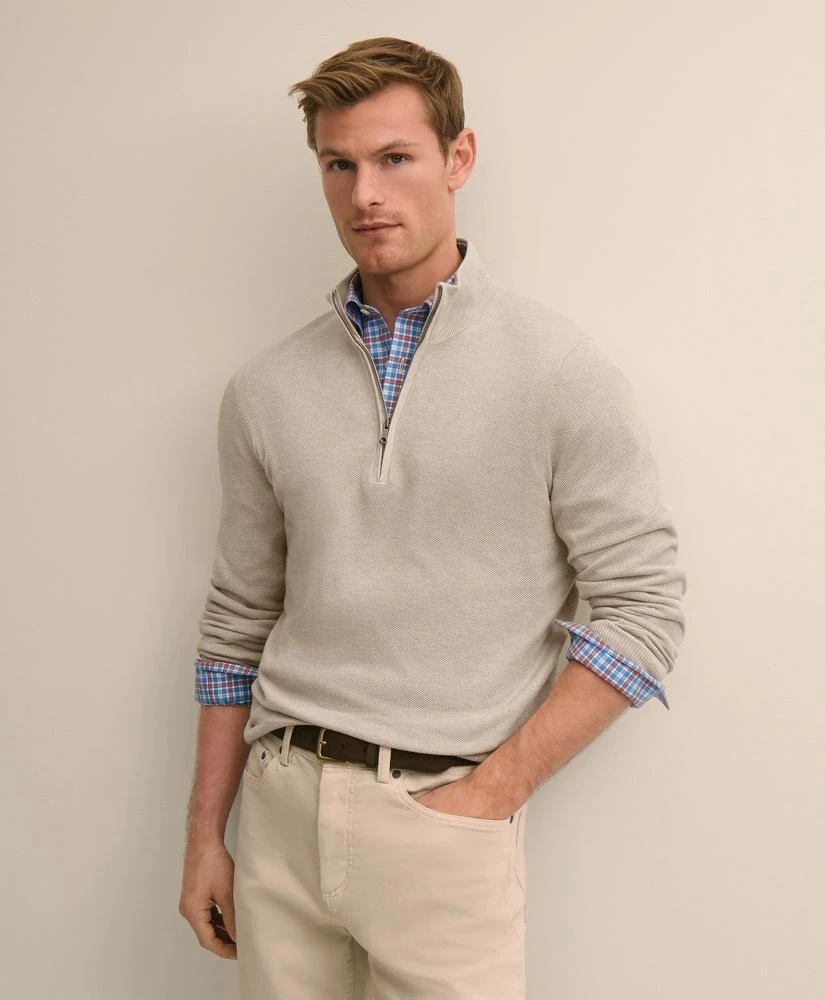 Brooks Brothers Supima® Cotton Pique Quarter-Zip Sweater
