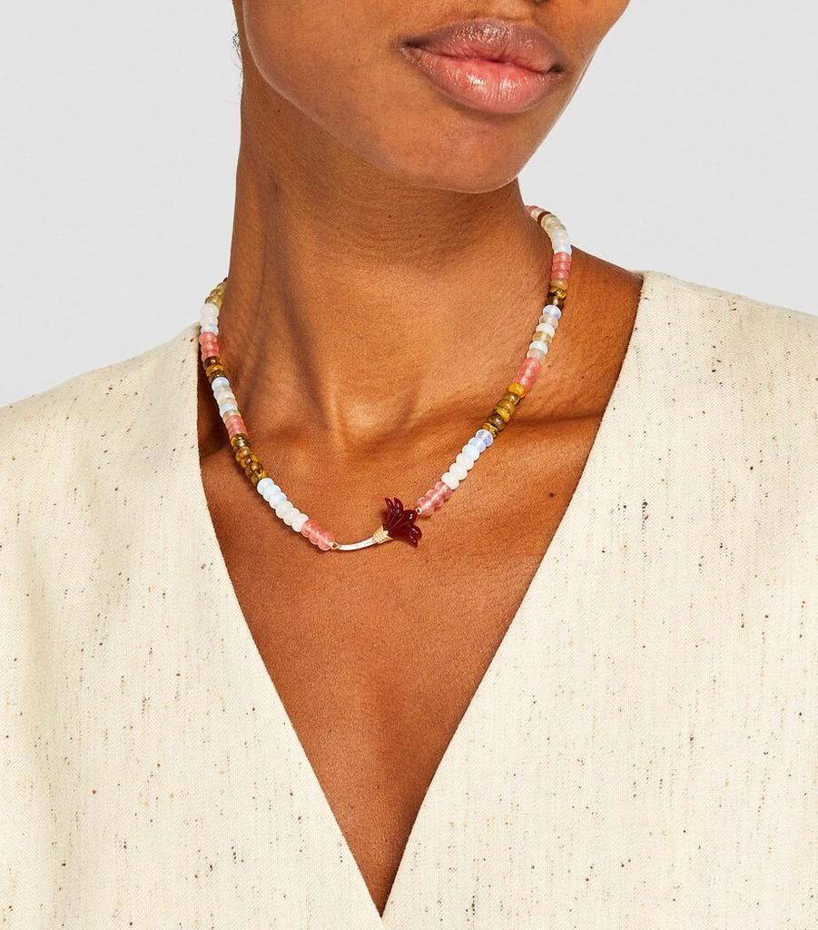 L'ATELIER NAWBAR Yellow Gold, Diamond and Mother-of-Pearl Psychedeliah Beaded Necklace 4
