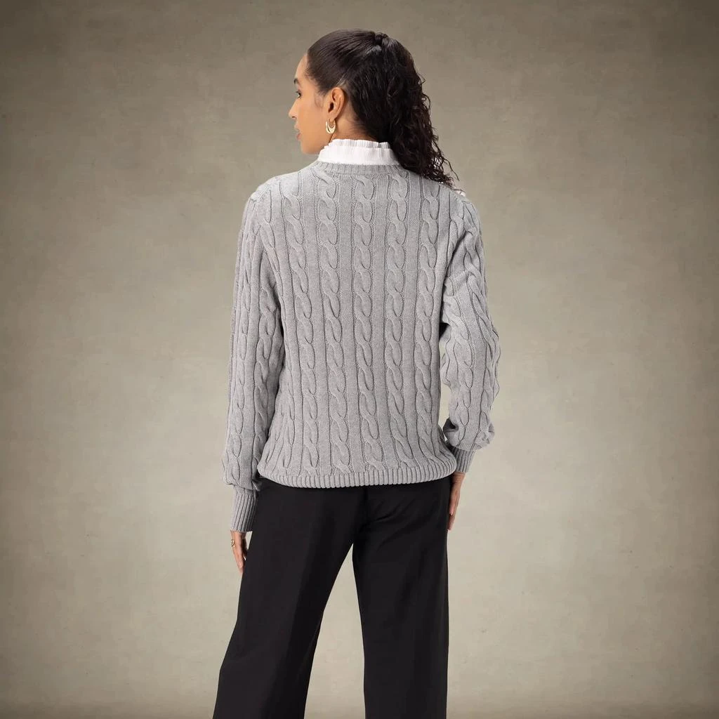 Members Only Women's Crew Neck Cable Sweater 4