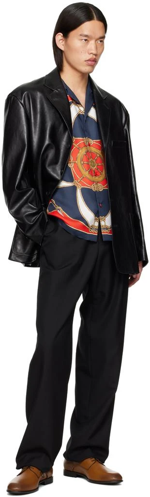 Bally Black Notched Leather Jacket 4
