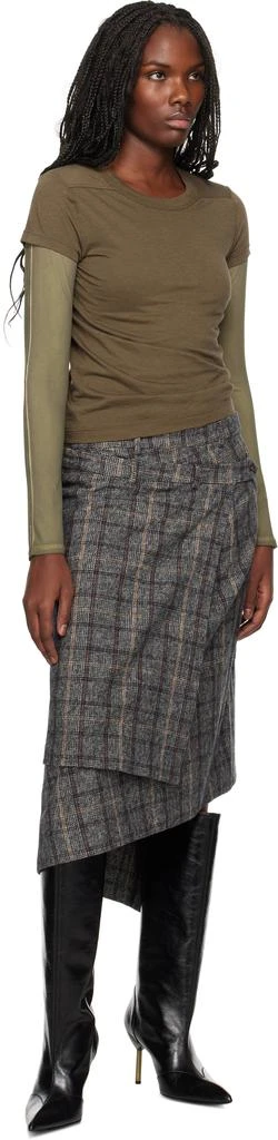 R13 Gray Wrap Midi Skirt 4