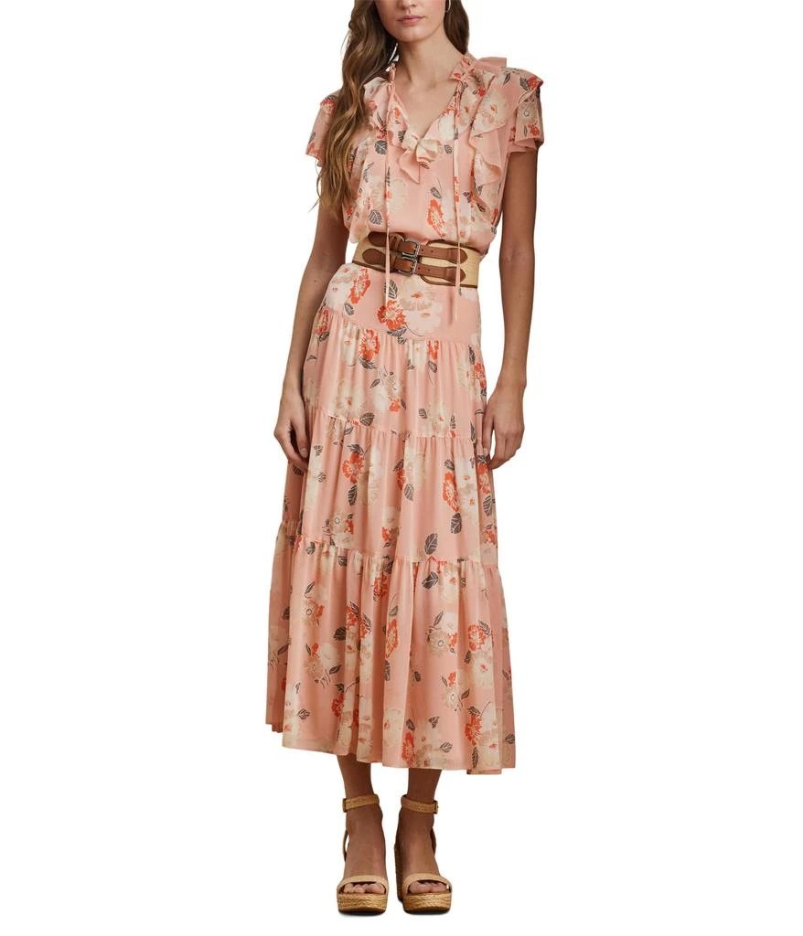 Ralph Lauren Floral Crinkle Georgette Tiered Skirt 3
