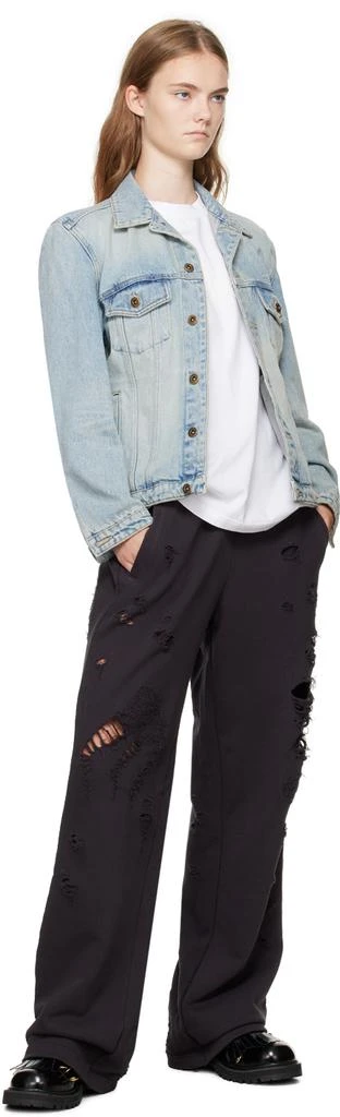 We11done Black Distressed Sweatpants 4