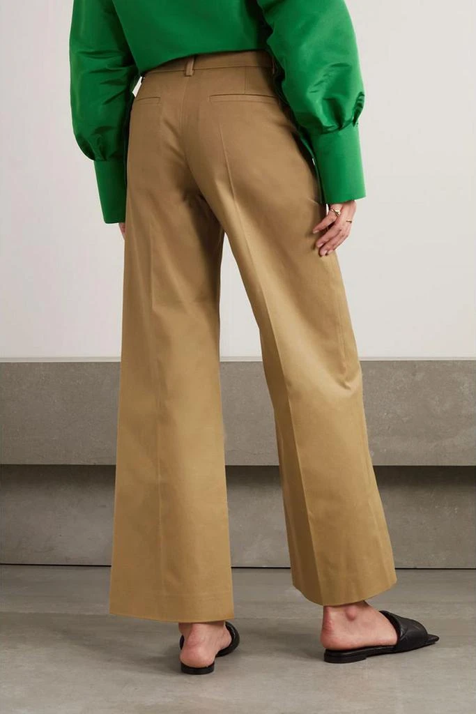 Valentino Embellished cotton-blend gabardine wide-leg pants 3
