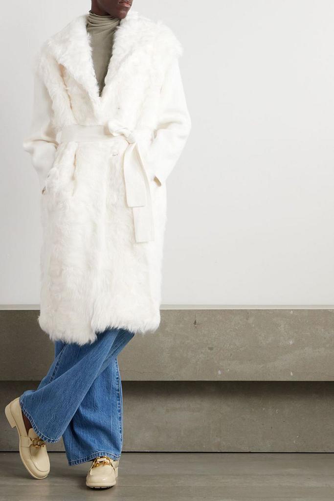 Yves Salomon Belted shearling coat