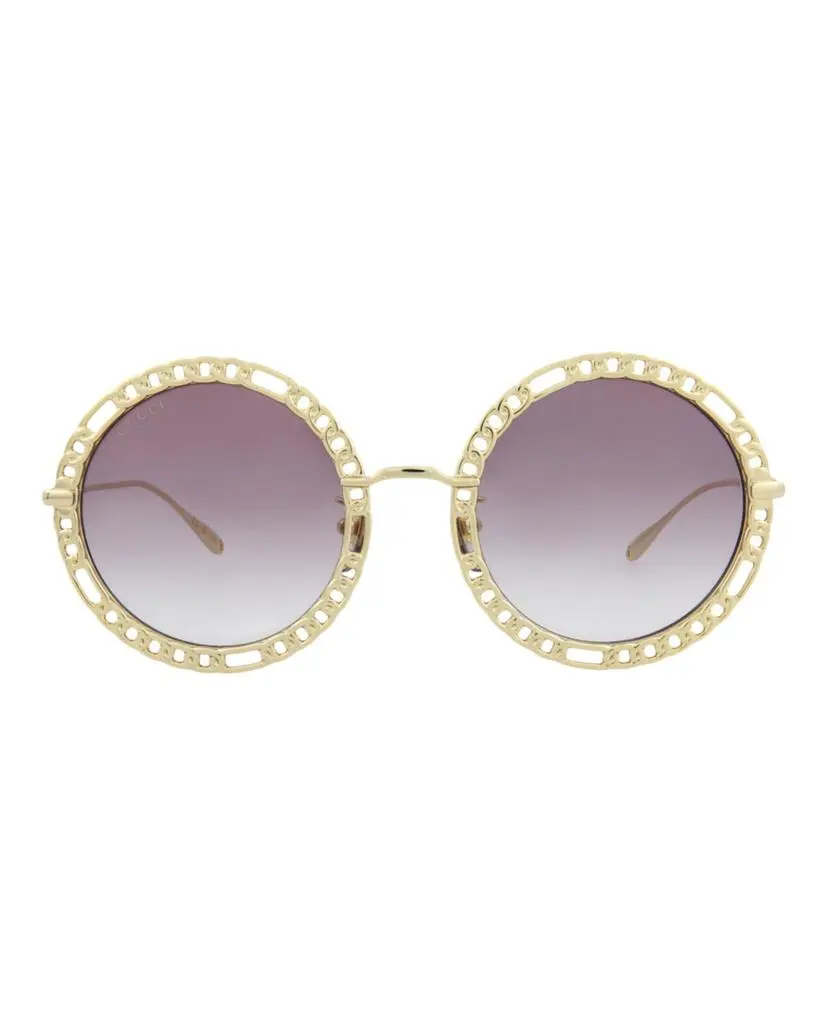 Gucci Round/Oval-Frame Metal Sunglasses