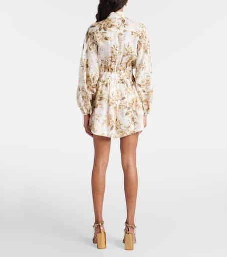 Zimmermann Floral belted linen jumpsuit 3